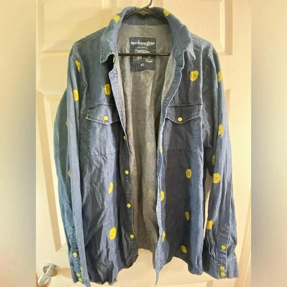 Adventure Time -  We Love Fine - Lemongrab Denim Button up Shirt - Never Worn🍋 - Picture 10 of 11
